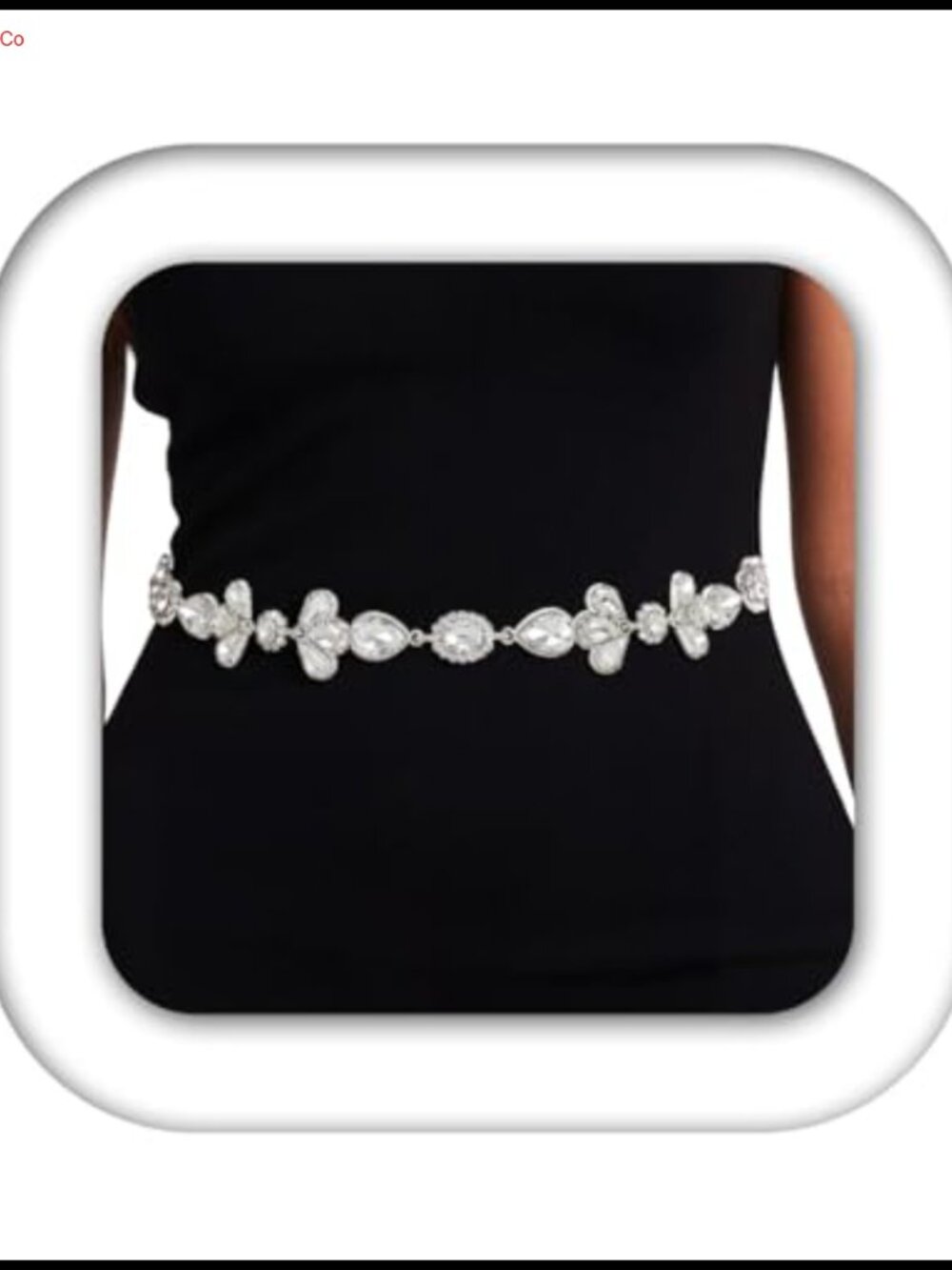 Rhinestone Chain Belt Glass Alloy Adjustable Waist Chain for Dresses